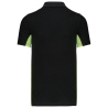 Polo piqué bicolore homme Noir/Lime – Kariban – vue 2