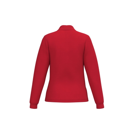 Polo piqué LSL femme Rouge iDeal Basic Brand – vue 2