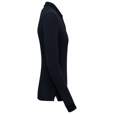 Polo piqué manches longues bio femme Marine – Kariban 180 g/m² – vue 3