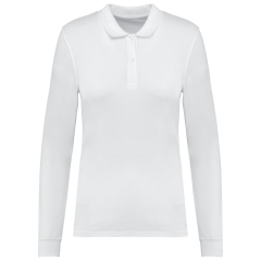 Polo piqué manches longues Bio 180 g/m² femme blanc – Kariban