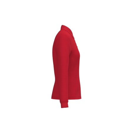 Polo piqué LSL femme Rouge iDeal Basic Brand – vue 3