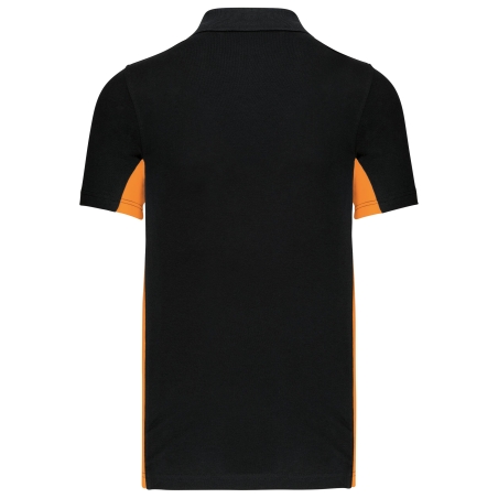 Polo Piqué Bicolore Homme Orange/Noir Kariban – vue 2