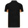 Polo Piqué Bicolore Homme Orange/Noir Kariban – vue 2
