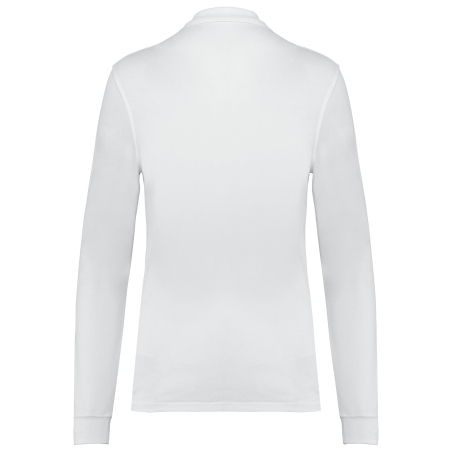 Polo piqué manches longues Bio 180 g/m² femme blanc – Kariban – vue 2