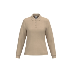 Polo piqué LSL femme Beige (Ideal Sand) – iDeal Basic Brand