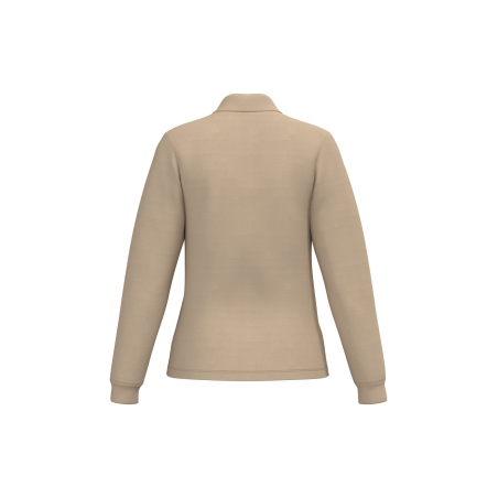 Polo piqué LSL femme Beige (Ideal Sand) – iDeal Basic Brand – vue 2