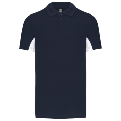 Polo piqué bicolore manches courtes homme Blanc – Kariban
