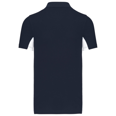 Polo piqué bicolore manches courtes homme Blanc – Kariban – vue 2