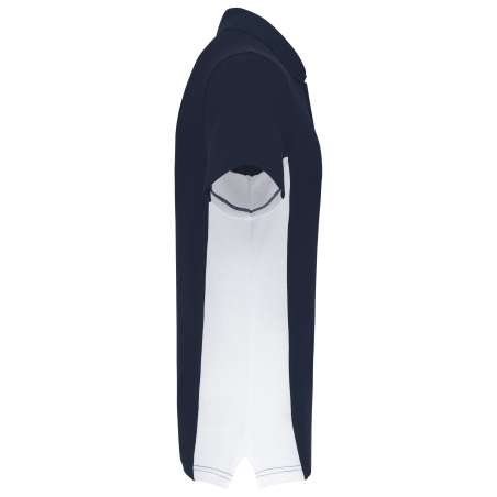 Polo piqué bicolore manches courtes homme Blanc – Kariban – vue 3