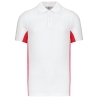 Polo Piqué Bicolore Homme Blanc/Rouge Kariban