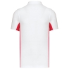 Polo Piqué Bicolore Homme Blanc/Rouge Kariban – vue 2