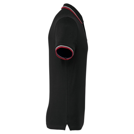 Polo Maille Piquée Manches Courtes Homme Noir – Kariban – vue 3