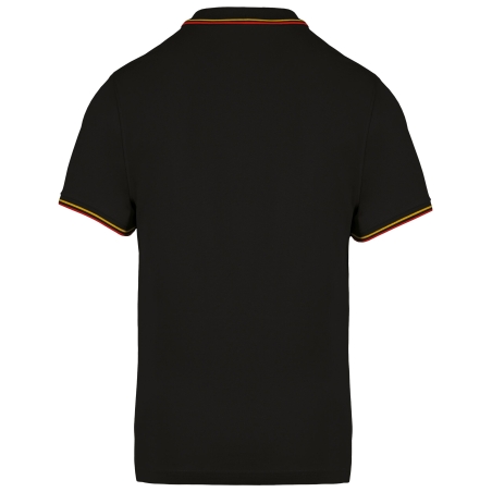 Polo Maille Piquée Homme Noir Liserés Contrastés Kariban – vue 2