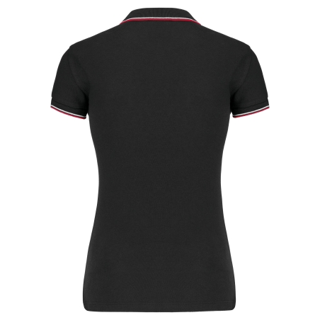 Polo manches courtes femme Noir liserés contrastés Kariban – vue 2