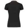 Polo Manches Courtes Femme Noir / Rouge / Jaune Liserés Contrastés Kariban – vue 2