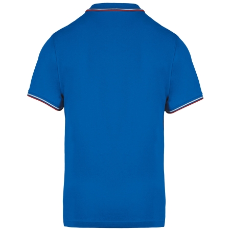 Polo Maille Piquée Homme Blanc Liserés Contrastés Kariban – vue 2