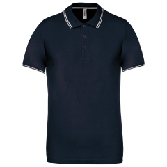 Polo Marine / Gris clair / Blanc Homme Maille Piquée Manches Courtes Kariban