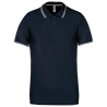 Polo Marine / Gris clair / Blanc Homme Maille Piquée Manches Courtes Kariban