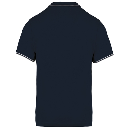 Polo Marine / Gris clair / Blanc Homme Maille Piquée Manches Courtes Kariban – vue 2