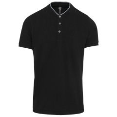 Polo col mao manches courtes homme Kariban – Noir / Gris Oxford