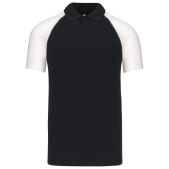 Polo Baseball Manches Courtes Kariban Noir