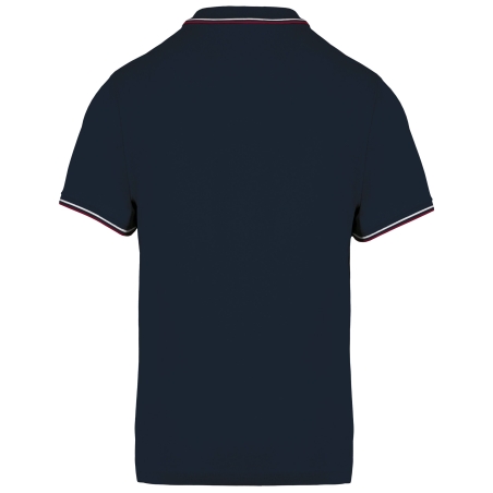 Polo Marine / Bordeaux / Blanc Homme Maille Piquée Manches Courtes Kariban – vue 2