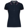 Polo Manches Courtes Femme Blanc Liserés Contrastés Kariban