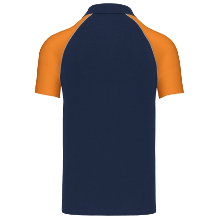Polo Baseball Manches Courtes Kariban Orange et Navy – vue 2