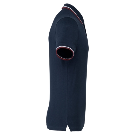 Polo Marine / Bordeaux / Blanc Homme Maille Piquée Manches Courtes Kariban – vue 3