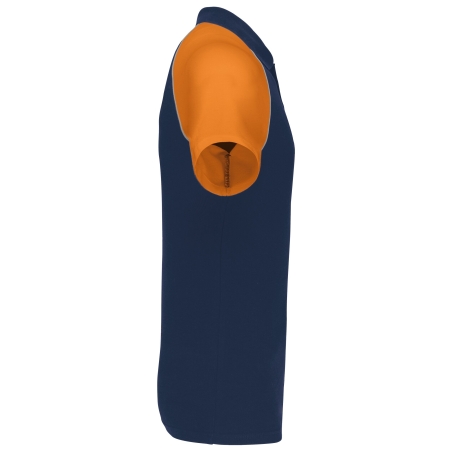 Polo Baseball Manches Courtes Kariban Orange et Navy – vue 3