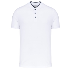 Polo col mao manches courtes homme Blanc / Marine Kariban