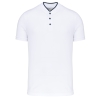 Polo col mao manches courtes homme Blanc / Marine Kariban