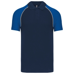 Polo Baseball Manches Courtes Bicolore Bleu Marine/Royal – Kariban