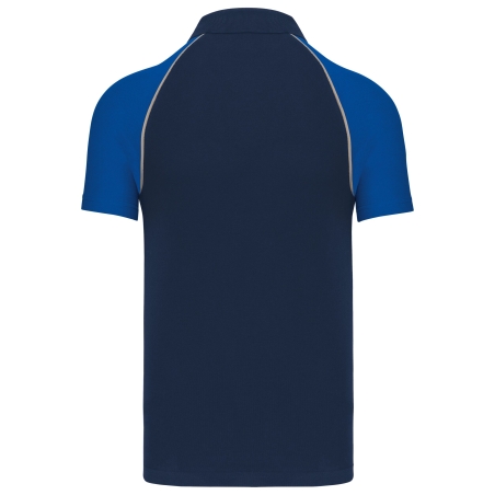 Polo Baseball Manches Courtes Bicolore Bleu Marine/Royal – Kariban – vue 2