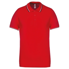 Polo Maille Piquée Manches Courtes Homme Rouge / Marine / Blanc – Kariban