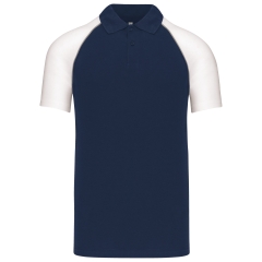 Polo Baseball Manches Courtes Kariban Blanc – Style Bicolore