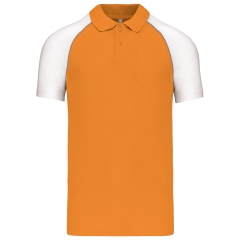 Polo Baseball Manches Courtes Orange Kariban – Coton Piqué