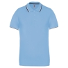 Polo Bleu ciel / Marine / Blanc Homme Maille Piquée Manches Courtes Kariban