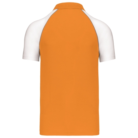 Polo Baseball Manches Courtes Orange Kariban – Coton Piqué – vue 2