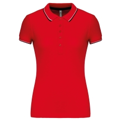 Polo Manches Courtes Femme Rouge / Marine / Blanc – Kariban Sailing