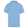 Polo Bleu ciel / Marine / Blanc Homme Maille Piquée Manches Courtes Kariban – vue 2