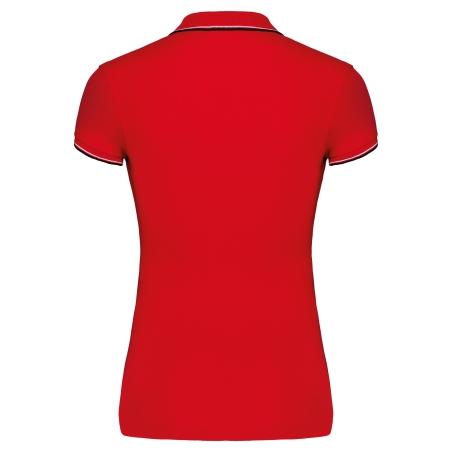 Polo Manches Courtes Femme Rouge / Marine / Blanc – Kariban Sailing – vue 2