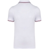 Polo Blanc / Marine / Rouge Homme Maille Piquée Manches Courtes Kariban – vue 2