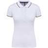 Polo Manches Courtes Femme Blanc / Marine / Rouge – Kariban Sailing 220 g/m²