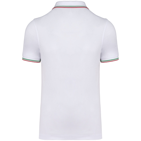 Polo Blanc Homme Maille Piquée Kariban – Liserés Contrastés – vue 2