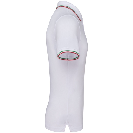 Polo Blanc Homme Maille Piquée Kariban – Liserés Contrastés – vue 3