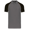 Polo Baseball Manches Courtes Kariban – Noir / Gris Ardoise