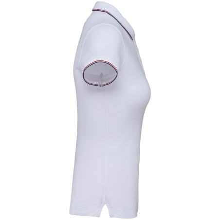 Polo Manches Courtes Femme Blanc / Marine / Rouge – Kariban Sailing 220 g/m² – vue 3