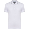 Polo Maille Piquée Manches Courtes Homme Blanc / Bleu ciel / Gris clair – Kariban