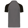 Polo Baseball Manches Courtes Kariban – Noir / Gris Ardoise – vue 2